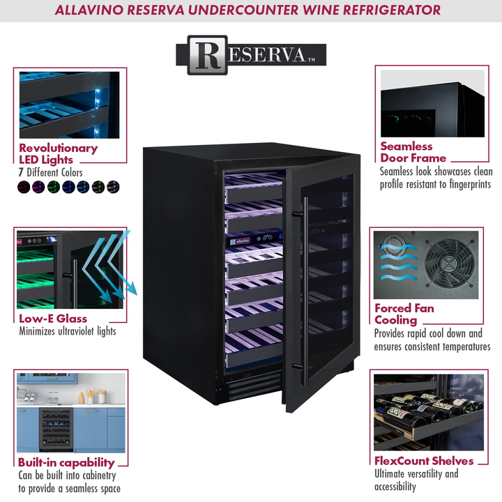 Allavino Reserva BDW5034D-2BSR wine refrigerator features