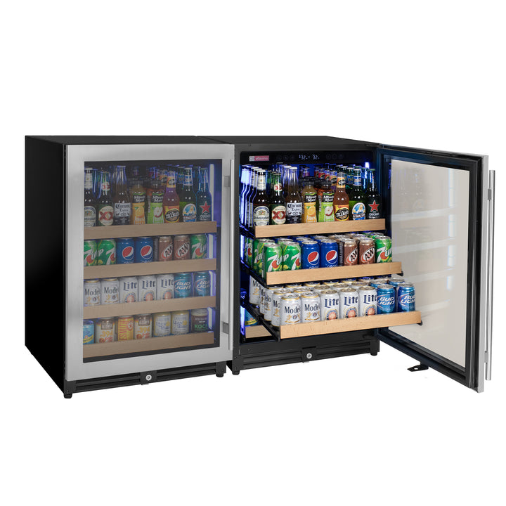 Allavino 2X-VSBC24-LSS 48 wide reserva stainless steel front shelves undercounter beverage center