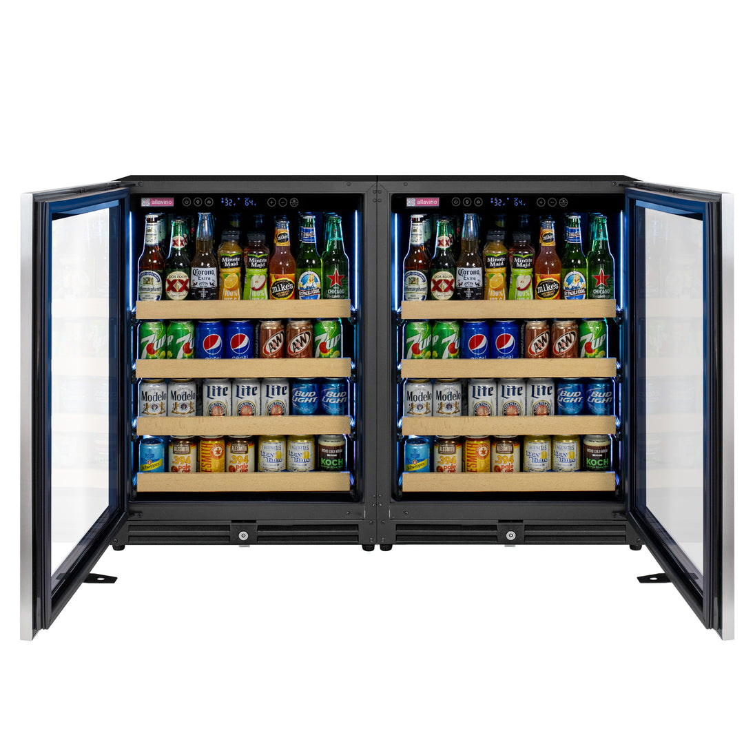 Allavino Reserva 2X-VSBC24-LSS side-by-side stainless steel beverage center