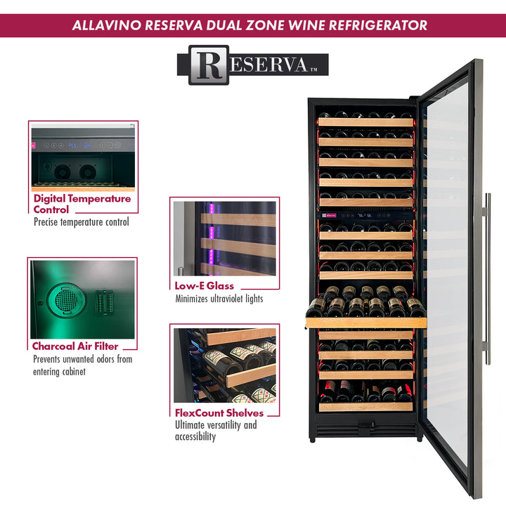 Allavino Reserva 2X-VSW15471D-2S wine refrigerator features