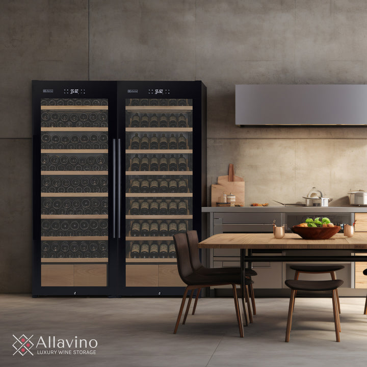 Allavino 2X-KWR248S-1BG side-by-side 496 bottle freestanding wine refrigerator