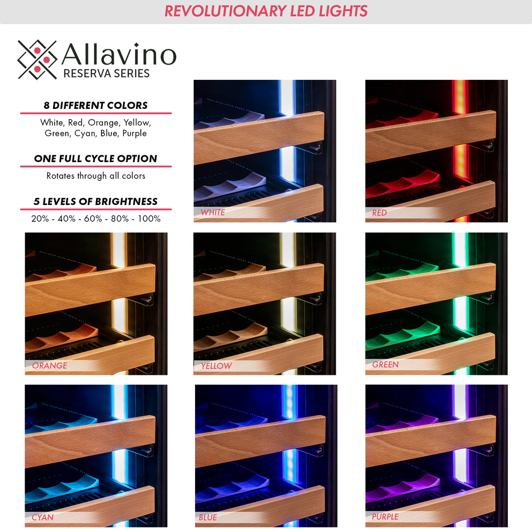 Allavino reserva revolutionary led lights multiple colors