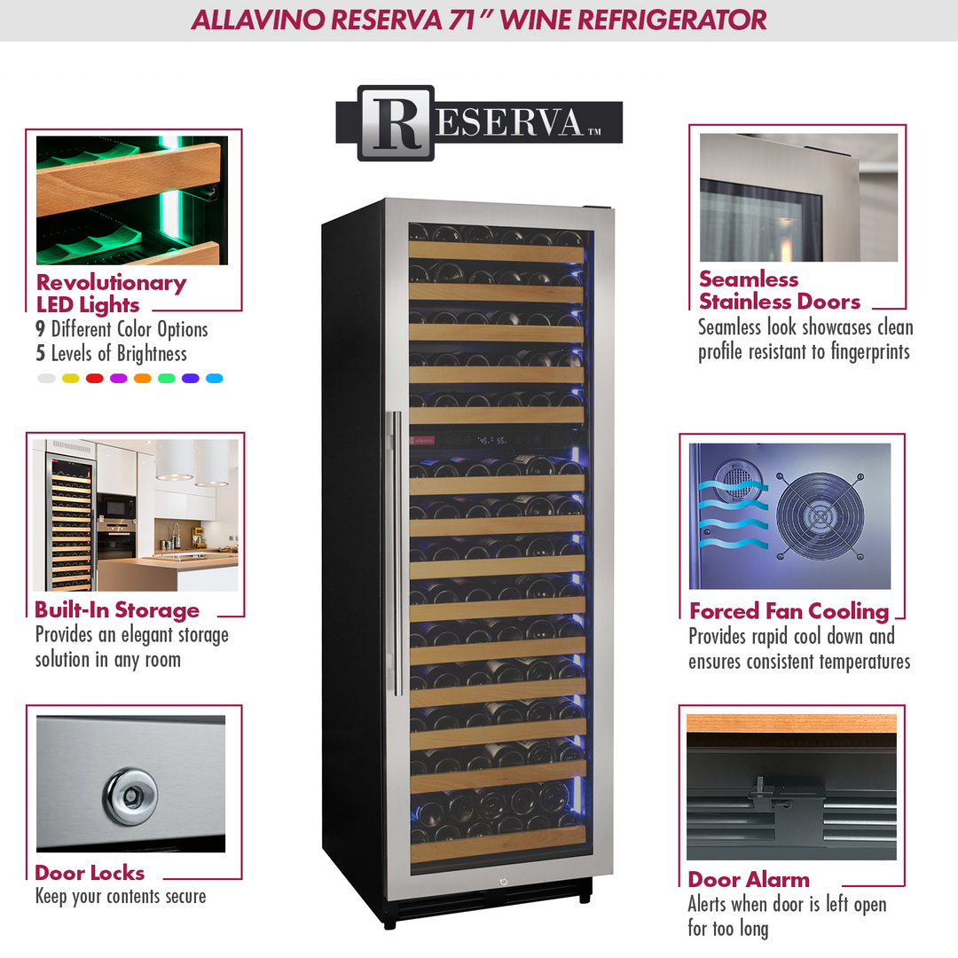 Allavino Reserva VSW15471D-2SR LED wine refrigerator features