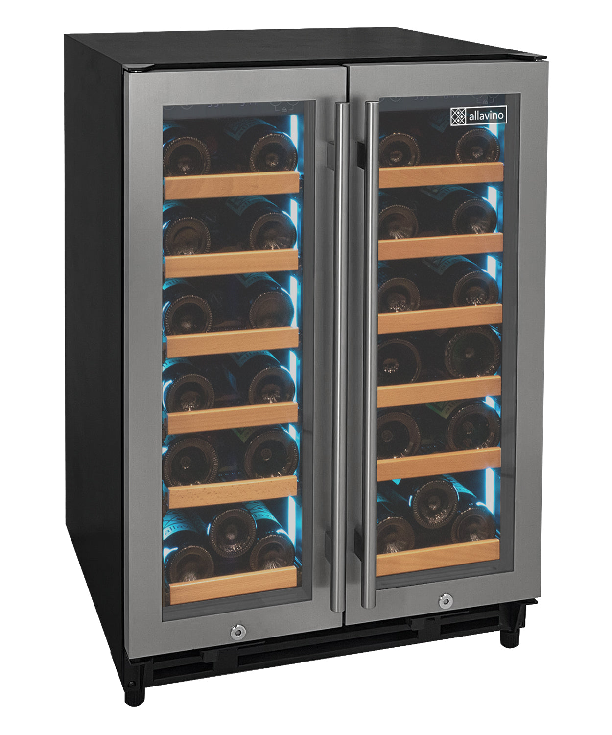 24 Wide 36 Bottle Dual Zone Stainless Steel Wine Refrigerator – Allavino  Wine Refrigerators
