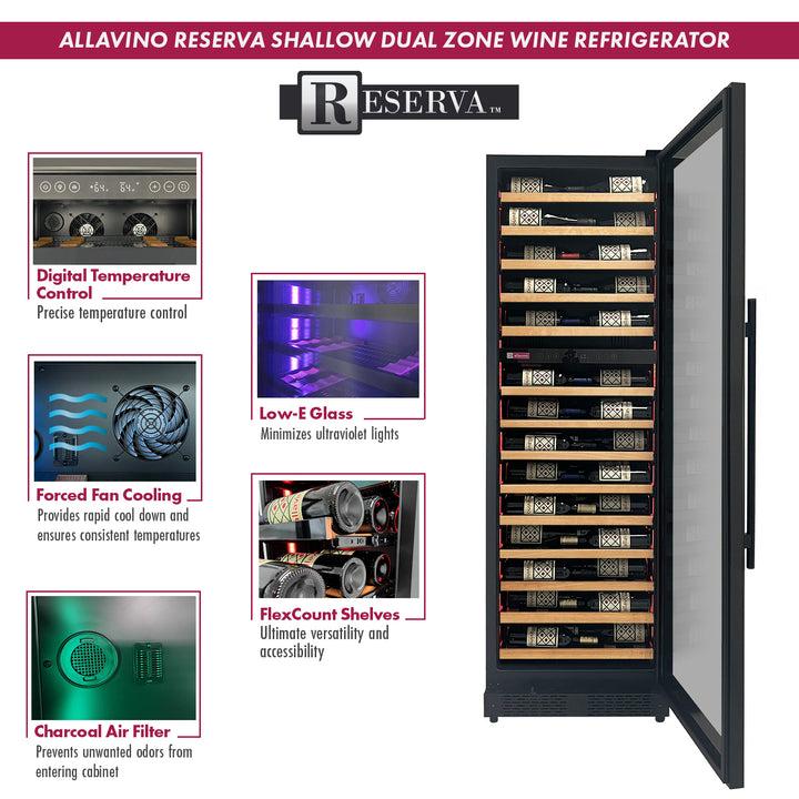 Allavino Reserva VSW6771D-2BR LED wine refrigerator features