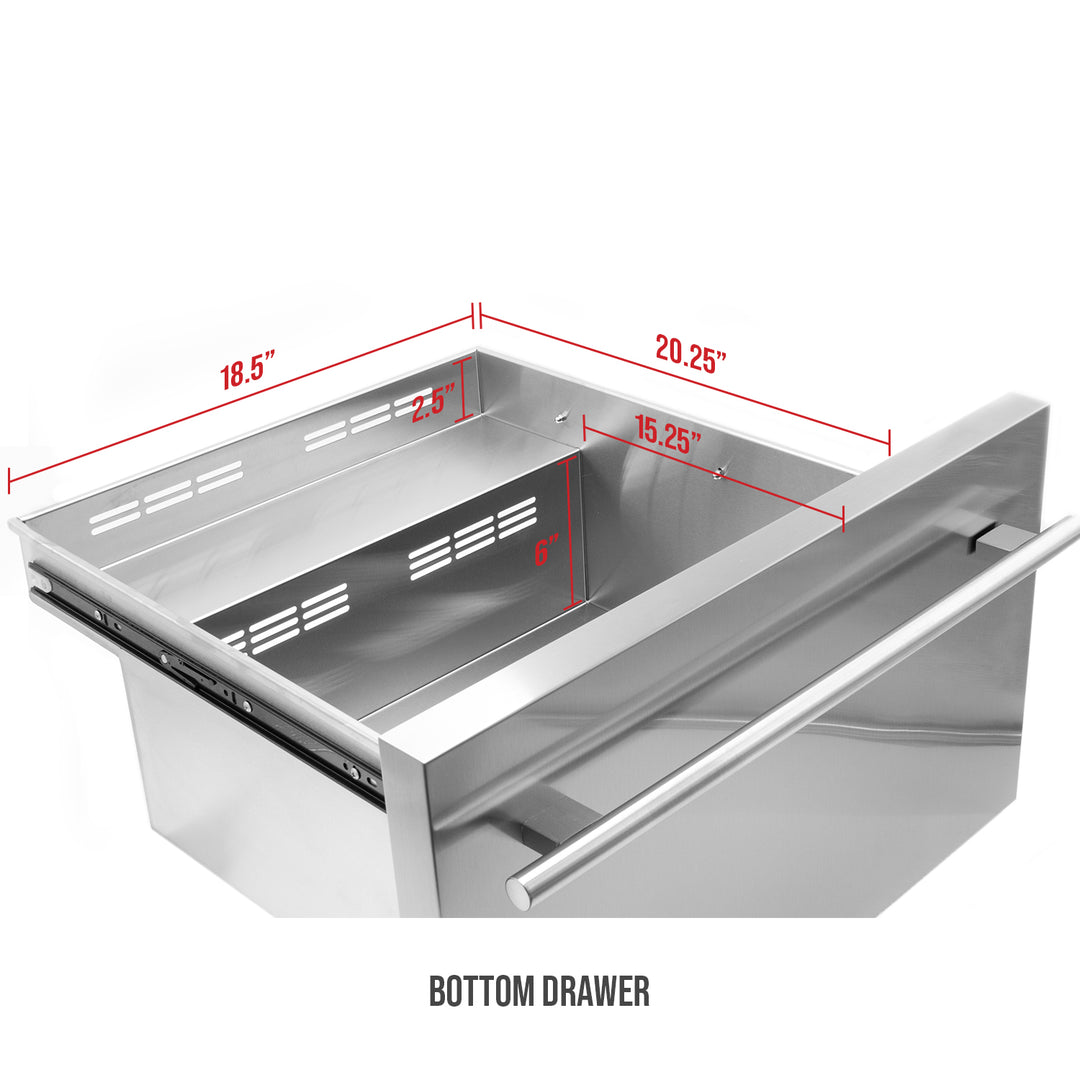 Allavino YHWR7724D-S bottom drawer dimensions