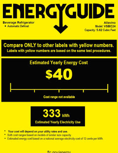 Energy efficiency information for the VSBC24