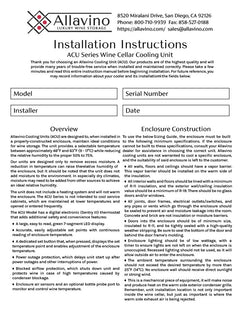 The installation instructions for ACU series products