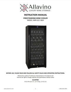 The manual cover for the KWR102S-1BGR unit