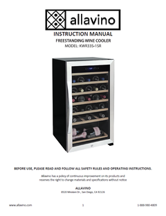 The product manual for the KWR33S-1SR