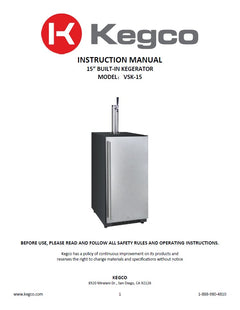 Product manual for the VSK-15 kegerator unit