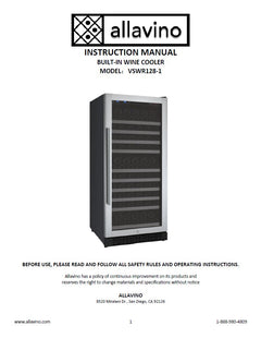 The instruction manual for VSWR128-1 wine coolers