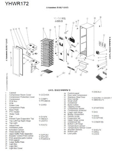 The diagram showing which parts are included in the YHWR172-2